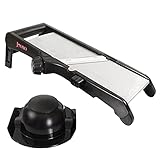 Gemüseschneider aus Edelstahl mit verstellbaren Klingen zum Schneiden von Obst und Gemüse in glatte oder gewellte Scheiben Pommes Frites Sticks J