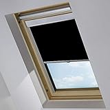 Froadp Dachfensterrollos Verdunklung Rollos, Sicht- & Sonnenschutz Thermorollo, Lichtundurchlässig Fensterrollo, Schwarz für Velux Fenstersysteme Modelle GDL / GGL / GGU / GPL / GPU / GXU, S08/608