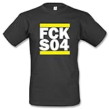 FCK S04 T-Shirt Schwarz Gelb mit Seitendruck (ohne Seitendruck, XS)