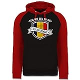 Shirtracer Länder Fahnen und Flaggen - Egal wie geil du bist - ich Bin Rumäne - XXL - Schwarz/Rot - JH009_Baseball_Hoodie_Unisex - JH009 - Baseball H