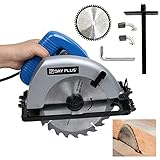 Handkreissäge Mini Kreissäge 900W Tauchkreissäge Motorsäge, 0-45° Skalenwinkel & Schnitttiefe: 55 mm, 4700 U/min Sägeblätter Ø 180 mm, Ideal für Holz, Kunststoff, Weichmetall, F