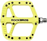 ROCKBROS Fahrradpedale MTB Pedal aus Nylonfaser Breite Plattform Composite Flatpedale 9/16 Zoll 3 Bearing Anti-R