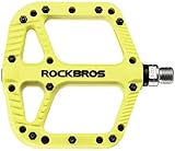 ROCKBROS Fahrradpedale MTB Pedal aus Nylonfaser Breite Plattform Composite Flatpedale 9/16 Zoll 3 Bearing Anti-R