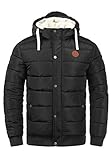 Blend Frederico Herren Winter Jacke Steppjacke Winterjacke gefüttert mit Kapuze und Teddy-Futter, Größe:XL, Farbe:Black (70155)