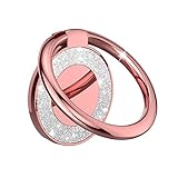 Pikabo Handy-Ring-Halter, Fingerständer, 360 Grad drehbar, Metallring für magnetische KFZ-Halterung, kompatibel mit iPhone, Samsung, allen Smartphones (Glitzer Silber)