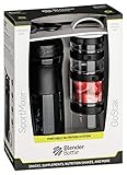 BlenderBottle Combo Pak - Sportmixer Shaker 820 ml Fassungsvermögen und GoStak Starter 4Pak mit Henkel in einer attraktiver Geschenkverpackung, schw