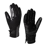 Wansihe Schaffell Leder Motorradhandschuhe Anti-Rutsch Wasserdicht Outdoor Handschuhe für Herren S/M