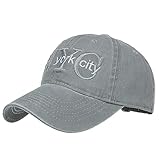 Belsen New York City Baseballkappe, bestickt, Retro, gewaschene Baumwolle, niedriges Profil, grau,