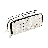 Tuelaly Federmäppchen mit großem Fassungsvermögen, Reißverschluss mit mehreren Fächern, aus Segeltuch, mehrere Stiftfächer, Netztasche, Schreibwarenbox, Make-up-Tasche, Organizer, 5 Stück