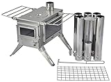 Winnerwell Nomad Ansicht Medium Zelt Herd | Tragbare Wood Burning Herd für Zelte, Überdachungen und Camping | 800 Cubic Inch Firebox | Präzisions-Edelstahl-BAU | Inklusive S