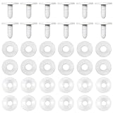 Toaob, 20 Sets mit Gelenken, aus Kunststoff, weiß, 35 mm, Tiere, Dichtungen und runde Unterlegscheiben für Puppen, Arme, Beine, Gliedmaß