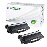 Kineco 2 Toner kompatibel für Brother TN2010 TN-2010 für Brother DCP-7055 W, DCP-7057, HL-2130 R, HL-2132 R, HL-2135 W - Schwarz je 3.000 S
