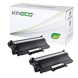 Kineco 2 Toner kompatibel für Brother TN2010 TN-2010 für Brother DCP-7055 W, DCP-7057, HL-2130 R, HL-2132 R, HL-2135 W - Schwarz je 3.000 S