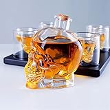 HTRTH Kreative Handwerk Schädel Glas Weinflasche, Hohe Borosilikatglas Handwerk Weinflasche, dekorative Weinglasflasche 925