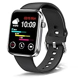 Ezanaki Smart Watch, 1.69 Zoll Fitness Armbanduhr für Damen Herren, Fitness Tracker IP67 Wasserdicht Sportuhr, Aktivitätstracker mit Schrittzähler, Schlafmonitor, Smartwatch für Android iOS Schw