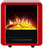 DFJU Elektro - Kamin Wand befestigter Elektroherd Kamine , Holzofen Electric Fire Herd , Elektro - Kamin Feuerholz Log Brenneffekt Flamme Heizung Stove900 / 1800W Geeignet für Wohn R