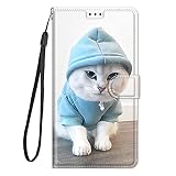 TYWZ Bunt Bemalt Full Body Hülle für Xiaomi Redmi Note 11,Brieftasche PU Leder Case Magnetverschluss Standfunktion Kartenfach Flip Cover-S