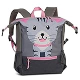 Fabrizio Kindergartenrucksack für Mädchen mit abstehenden Katzenohren – „Go Green“ Kinderrucksack für 3-6 Jahre alte Abenteurer, Rucksack für Kinder im Kindergarten und Kita – 36cm x 32cm x 10cm g