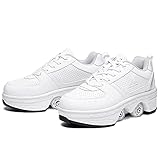 CHENGSYSTE Outdoor Deformation Skating Schuhe Dicke Untere PU-Rad Atmungsaktiv Unsichtbare Riemenscheibe Roller Schuhe for Party Erwachsene Kinder by (Color : 36)