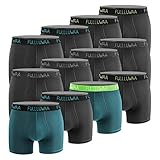 Fullluwaa Boxershorts Men Herren 12er Pack Retroshorts Männer Trunks Baumwolle Unterwäsche Weiche und Ideale Passform(Ohne Kratzenden Zettel),(Schwarz-268,L)