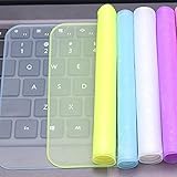 Fmaoltkk Bunte Universal-Tastatur-Abdeckung für Computer, Silikon, wasserdicht, Tastaturschutz für 12-17 Zoll (38,1-43,2 cm), Pink