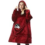 Yutdeng Sweatshirt mit Kapuze, groß, für Damen und Herren, super weich, Bademantel aus Fleece, tragbar, Oversize, Pyjama, Weihnachten, Damen, rot, Einheitsgröß