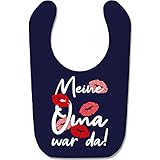 Shirtracer Statement Sprüche Baby - Meine Oma war da - weiß - Unisize - Navy Blau - Oma - BZ12 - Baby Lätzchen Baumw