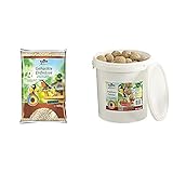 Dehner Natura Wildvogelfutter, gehackte Erdnüsse, 10 kg & Natura Wildvogelfutter, Insekten-Knödel, ohne Netz, 100 Stück (10 kg)