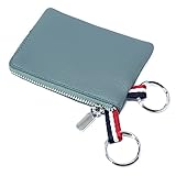 imeetu Herren Leder Geldbörse Geldbörse Portemonnaie Mini Dual Schlüsselanhänger Wechseltasche Kartenhalter, blau,