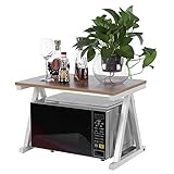Mikrowellenregal, Küchenregal Arbeitsplatte Edelstahl Mikrowellen Regal Arbeitsplatte Küche Regal Aufsatz Mikrowellenhalter Mikrowelle Rack Stehend Lagerregal Gewürzregal 57x38x38cm Weiß
