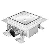 Zelsius Edelstahl Duschablauf Gladstone befliesbar | 12 x 12 cm | Bodenablauf quadratisch für bodengleiche Dusche | Duschrinne mit Siphon und Haarsieb, Geruchsverschluss | Duschab