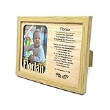 power gift FLORIAN Bilderrahmen mit Namen, Fotorahmen stehend und hängend, Porträtrahmen mit Namensbedeutung, Baby- Namen, Namenstag, Geschenk für jeden Anlass. Gute Qualität, Wohnzimmer Dek