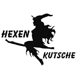 kleb-Drauf | Hexenkutsche | Verschiedene Größen und Farben | Autoaufkleber Autosticker Decal Aufkleber Sticker | Auto Car Motorrad Fahrrad Roller Bike | Deko Tuning Stickerbomb Styling Wrapping