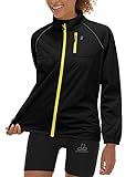 Little Donkey Andy Laufjacke Damen Atmungsaktiv Regenjacke Frau Schnelltrocknende Windjacke Wasserdichte UPF50+ Wandern Running Black B Size M