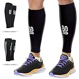 Modetro Sports Wadenbandage – Kompressionsstrümpfe ohne Fuß für Damen u. Herren – Bequeme Sport-Compression-Socks – Schwarz – Medium – 2