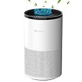 Proscenic A8 Luftreiniger Allergie, Air Purifier mit App Steuerung, 55㎡, Echter H13 HEPA-Kombifilter, 4 Reinigungsmodus, Leiser Betrieb, gegen Allergie, Gerüche, Pollen, Luftreiniger für Raucher, weiß