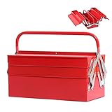 SOLOAD-HOO Portable Tray Toolbox 5-Tray Cantilever Metall-Werkzeugkasten DREI-Schicht-Metall-Werkzeugkasten Reparatur Car Home Hardware Aufbewahrungsbox Werkzeugbox & Organizer (Color : Red)