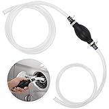 8mm Handpumpe Umfüllpumpe,Handpumpe Absaugpumpe mit 2M Schlauch für Benzin Auto Wasser Öl Flüssigkeit,Universal Hand Kraftstoff Umfüllpumpe für Kraftstoffe, Kfz, Garten, Boot Kart Öl Absaugpump