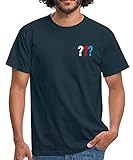 Spreadshirt Die DREI Fragezeichen Kleines Logo Männer T-Shirt, XL, Navy