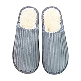 Hausschuhe Unisex Pantoletten Mit Rutschfester Naturkautschuk-Sohle,Filz-Pantoffeln Winter Wärme Plüsch Fleece Gefüttert Schuhe Puschen Bequeme Weich Indoor Baumwolle Slippers Leichte F