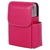 Zigarettenaufbewahrungshalter, gute Verarbeitung PU-Leder und Edelstahl Zigaretten-Organizer-Etui Zigarettenetui bequem und kühl für Zigarette(rot)