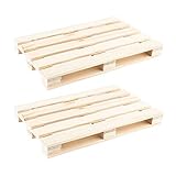 Ideen mit Herz Mini-Paletten | kleine Deko-Paletten aus Holz | ideal zum Basteln, DIY oder als Untersetzer für Getränke (24 x 16 x 2,5 cm | 2 Stück)