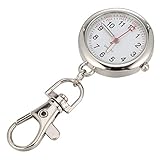 ibasenice Quarz Taschenuhr Krankenschwester Clip Uhr Silber Tasche Schlüsselbund Uhr Krankenschwester Revers Pin Uhr Hängenden Medizinische Arzt Taschenuhr Quarz Bewegung Uhr für G