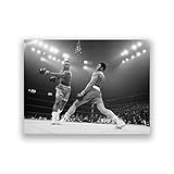 PHGFK Joe Frazier Gegen Muhammad Ali Fotoplakat Der Kampf des Jahrhunderts Im Madison Square Garden In New York City Leinwanddruck Fitnessstudio Dekor 50x70cm Ungerahmt K106