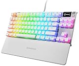 SteelSeries Apex 7 TKL Ghost - mechanische Gaming-Tastatur - OLED Smart-Display - Linear und flüsterleise - Doubleshot-PBT-Tastenkappen mit „Pudding“-Optik - Amerikanisch (QWERTY) Lay