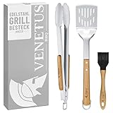 VENETUS-BBQ Grillbesteck Set aus Edelstahl - Grillzange, W