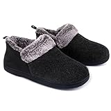 ULTRAIDEAS Hausschuhe Damen Plüsch Slippers Winter Wärme Pantoffeln Bequeme Memory Foam Filzpantoffel Kunstpelz Ausschnitt Non-Slip Gummisohle im Innen- und Außenbereich,Schwarz 41 EU