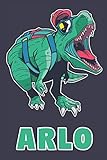 Arlo: School Dinosaur T-Rex Boys Name Dino Dinos Arlo, Lined Journal Composition Notebook, 100 Pages, 6x9, Soft Cover, Matte Finish, Back To School, Preschool, Kindergarten,