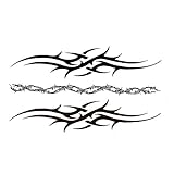 EROSPA® Tattoo-Bogen / Sticker temporär - Tribal Design Stacheldraht - 10,5 x 6