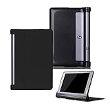 Kepuch Custer Hülle für Lenovo Yoga Tab 3 Pus 10.1 YT-X703/Yoga Tab 3 Pro 10.1 YT3-X90L YT3-X90F,Smart PU-Leder Hüllen Schutzhülle Tasche Case Cover - Schw